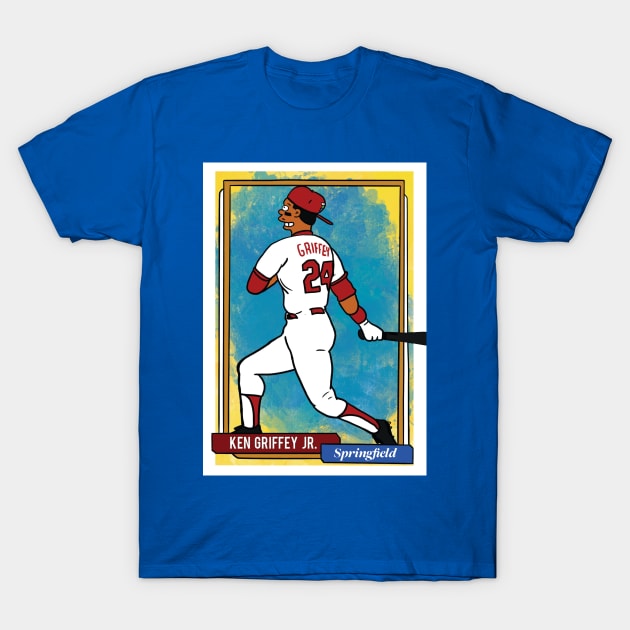 Ken Griffey Jr. Homer at the Bat Simpsons Parody Springfield Baseball Card Tee T-Shirt by cousscards